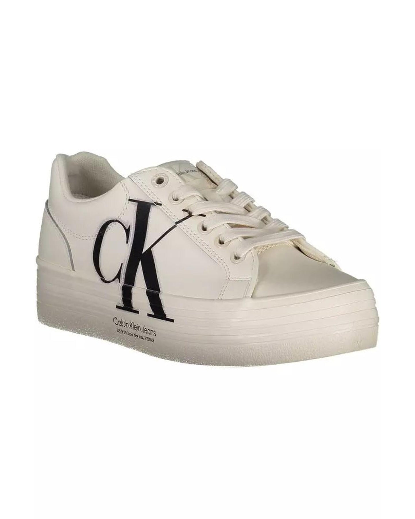 Calvin Klein Women's White Polyester Sneaker - 39 EU