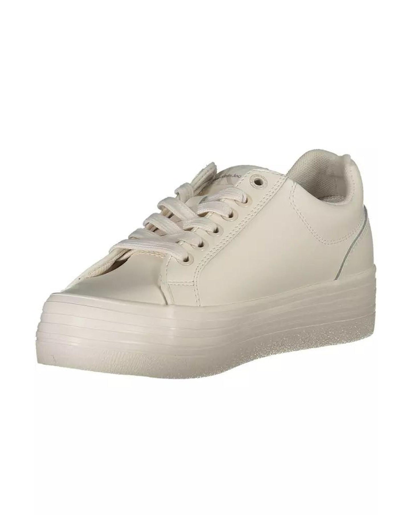 Calvin Klein Women's White Polyester Sneaker - 40 EU