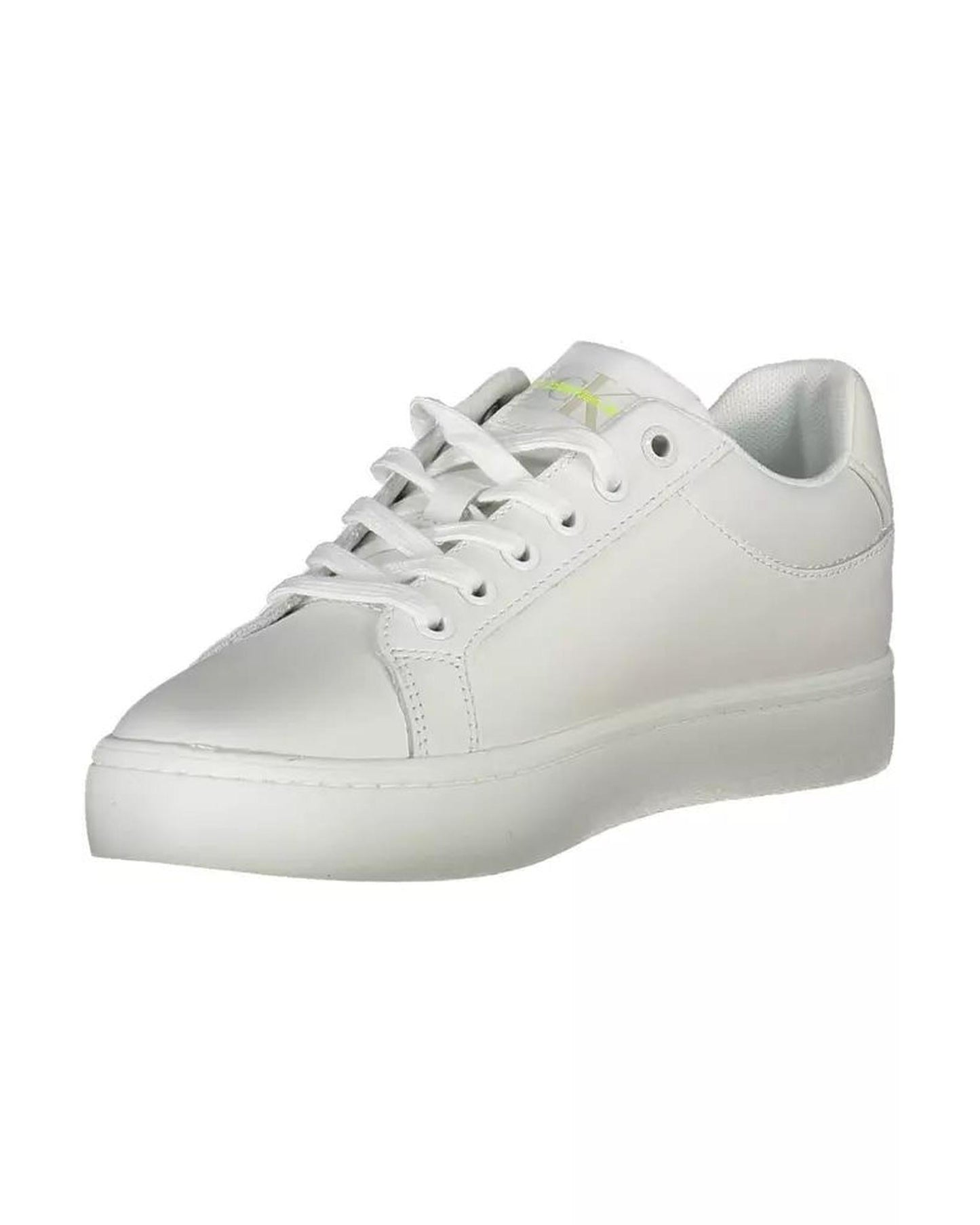 Calvin Klein Women's White Polyester Sneaker - 37 EU