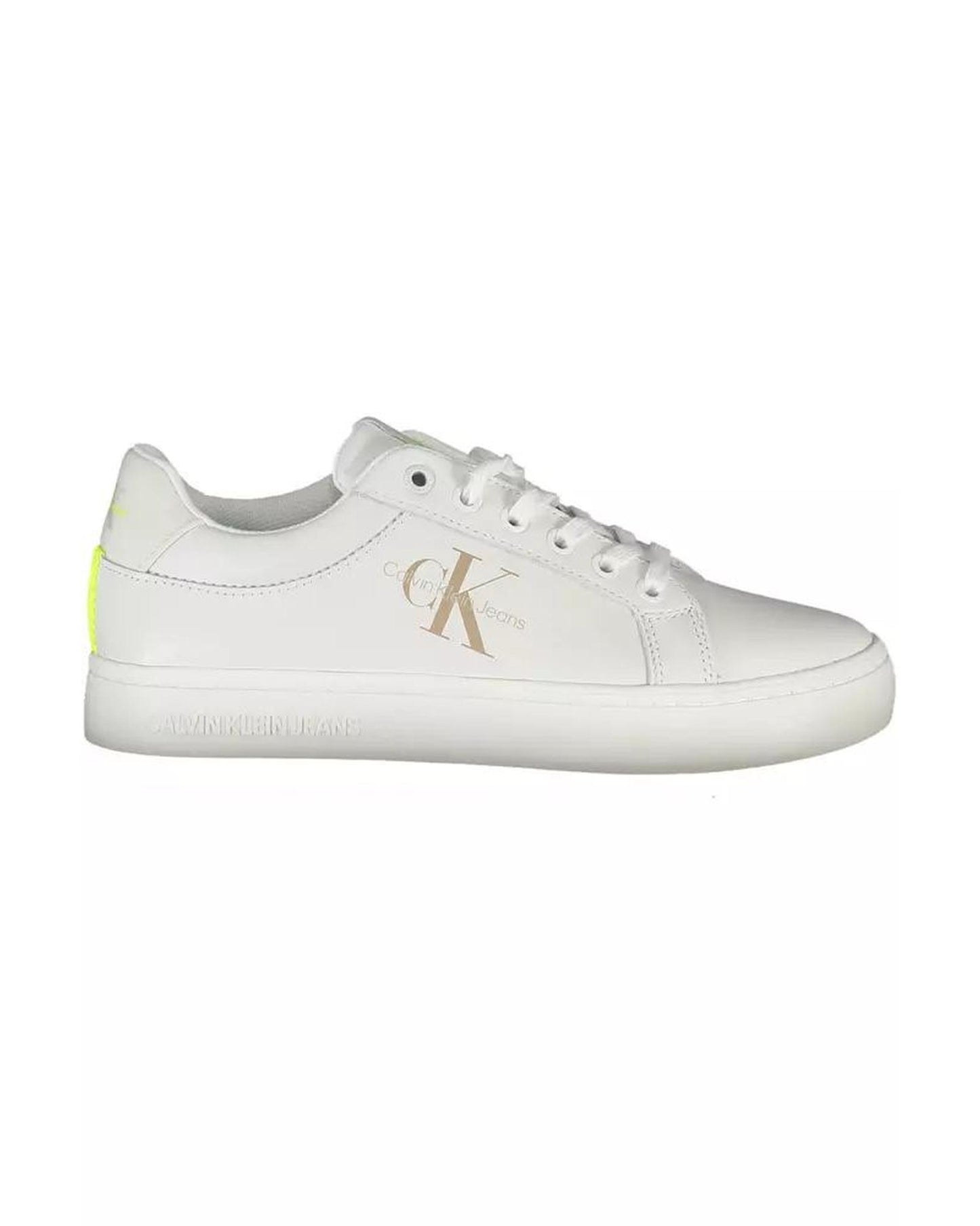 Calvin Klein Women's White Polyester Sneaker - 38 EU