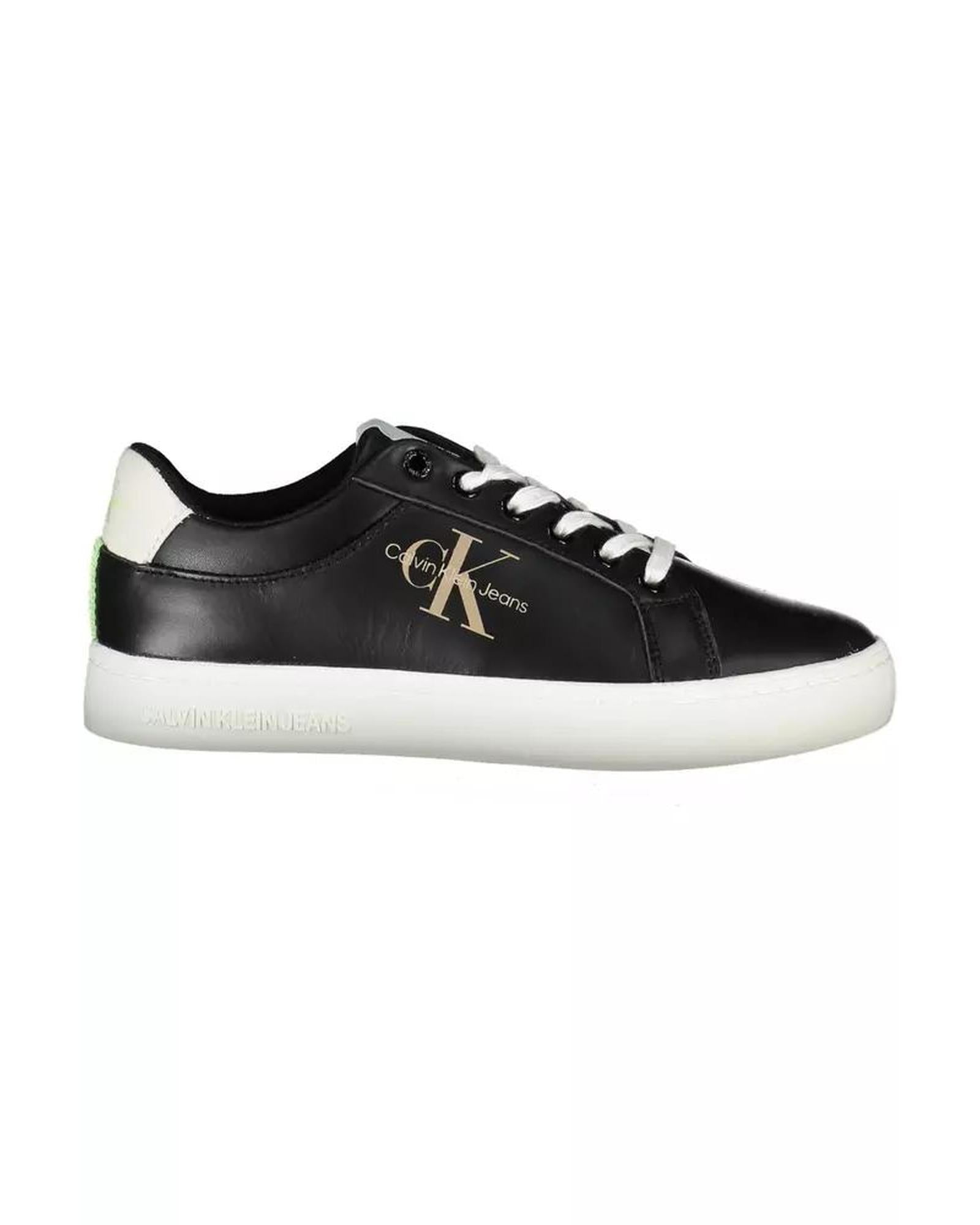 Calvin Klein Women's Black Polyester Sneaker - 37 EU