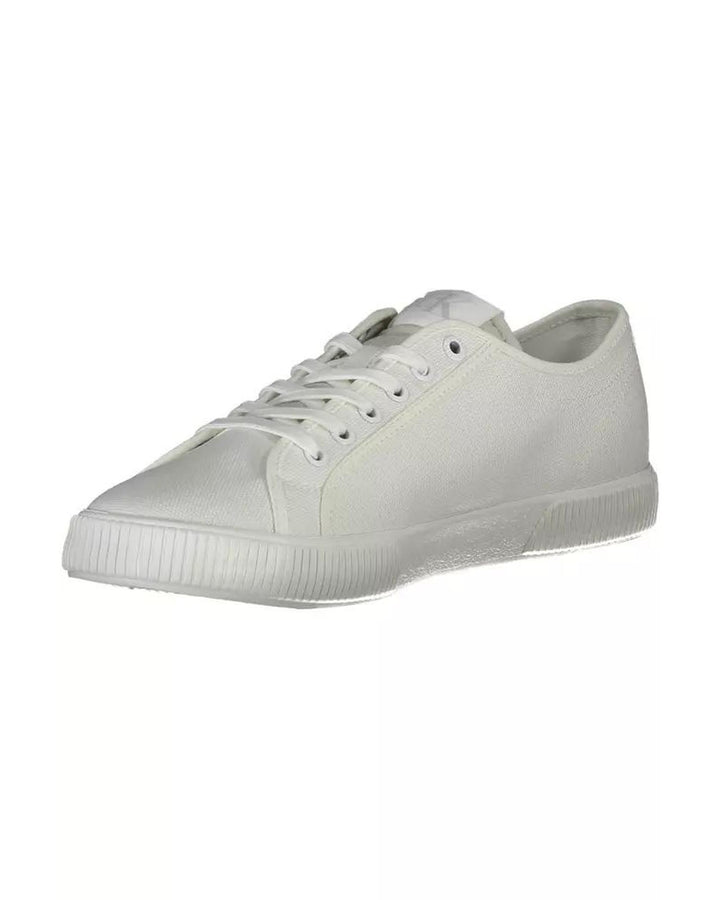 Calvin Klein Men's White Cotton Sneaker - 45 EU