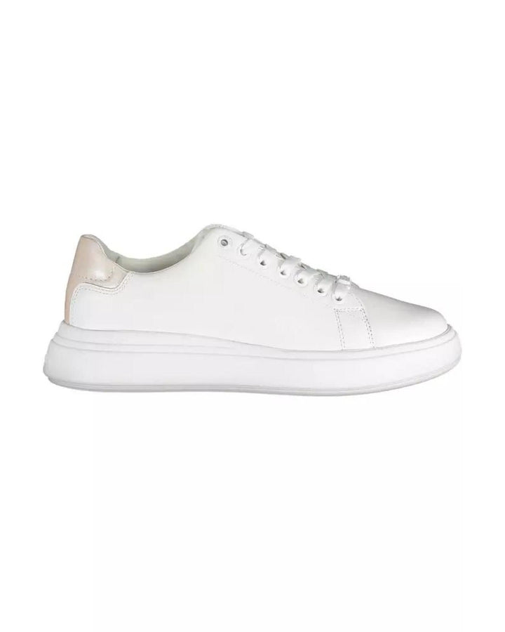 Calvin Klein Women's White Polyester Sneaker - 37 EU