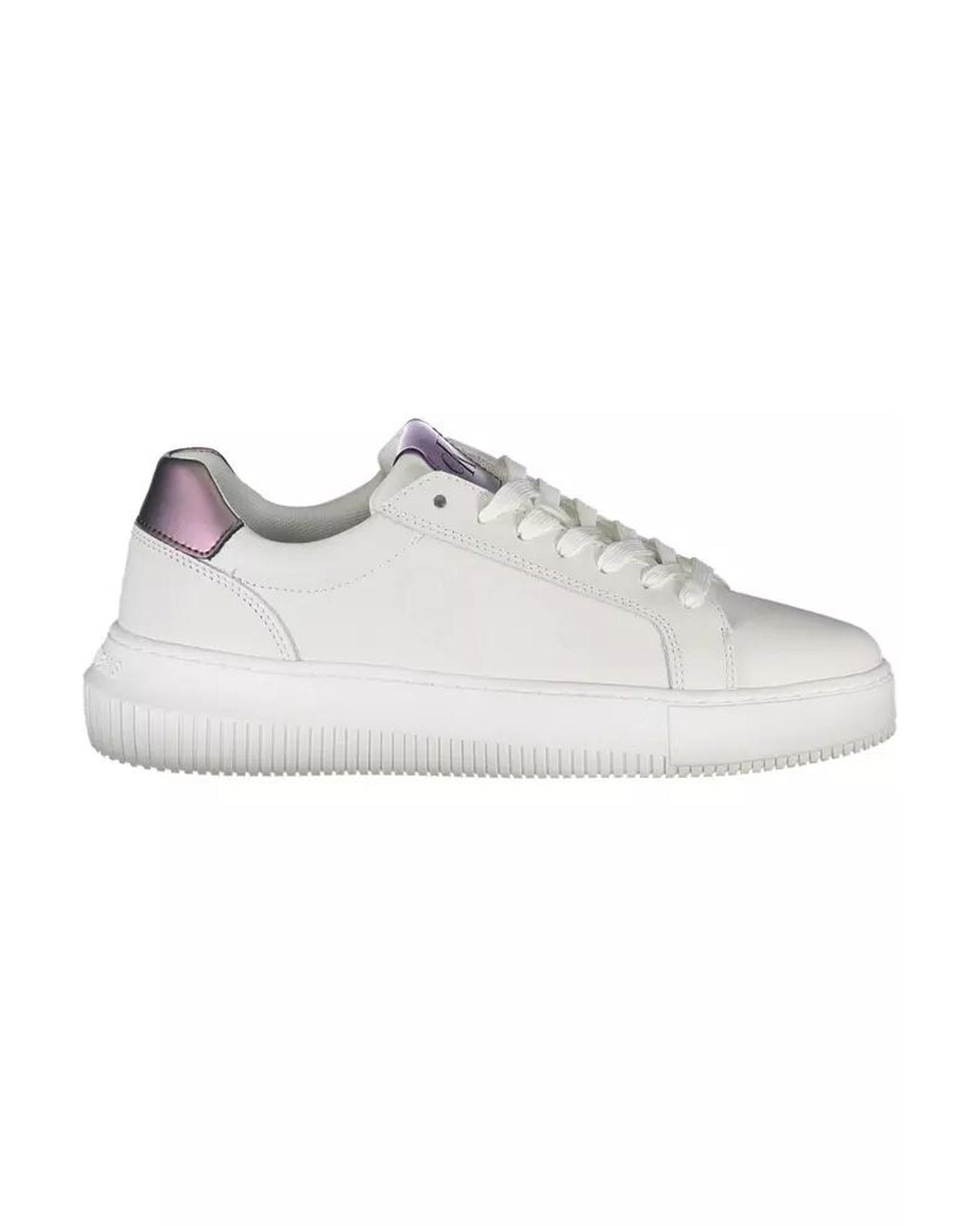 Calvin Klein Women's White Polyester Sneaker - 37 EU