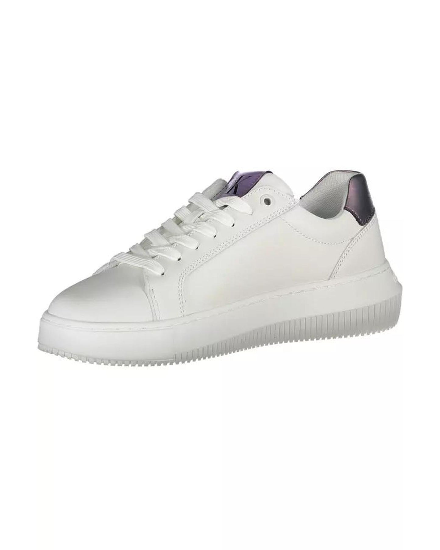 Calvin Klein Women's White Polyester Sneaker - 37 EU