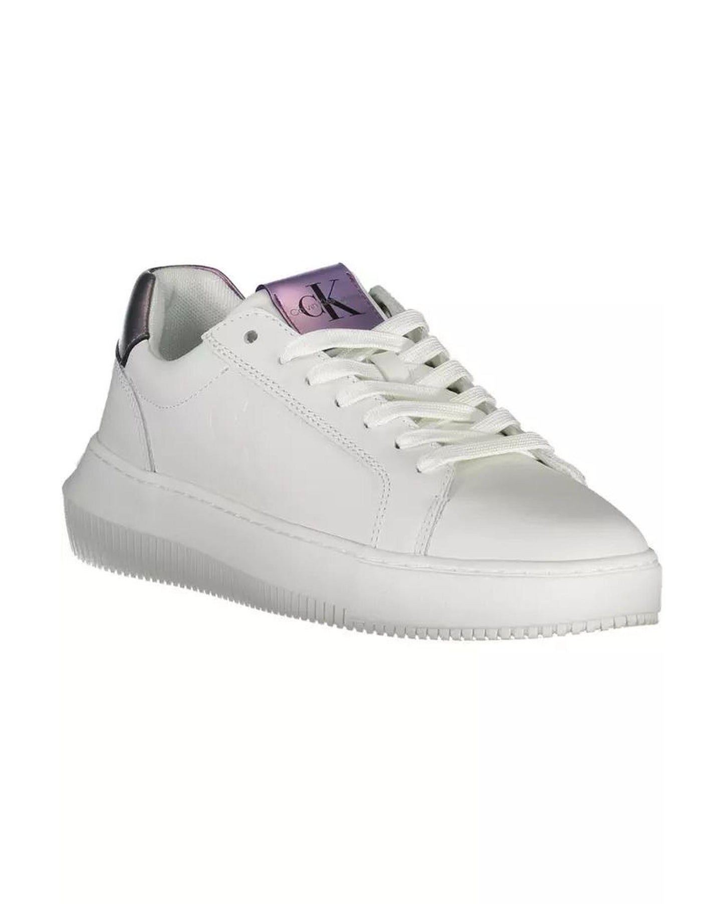 Calvin Klein Women's White Polyester Sneaker - 38 EU