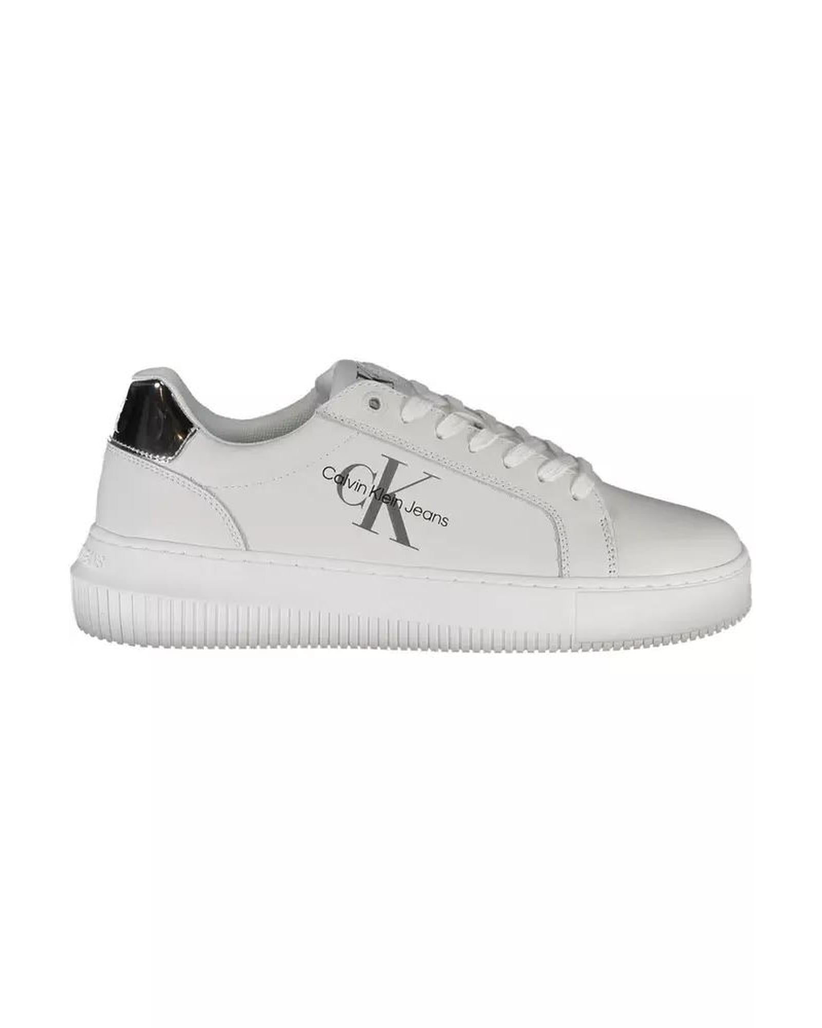 Calvin Klein Women's White Polyester Sneaker - 36 EU