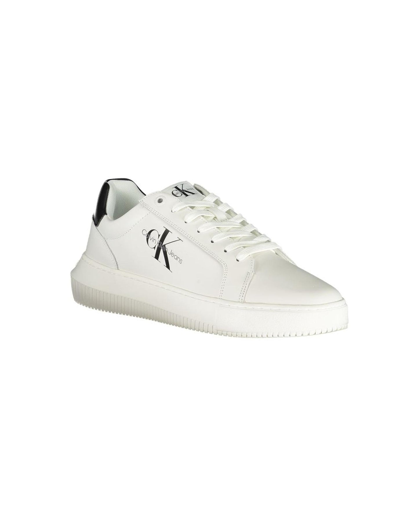 Calvin Klein Men's White Polyester Sneaker - 40 EU