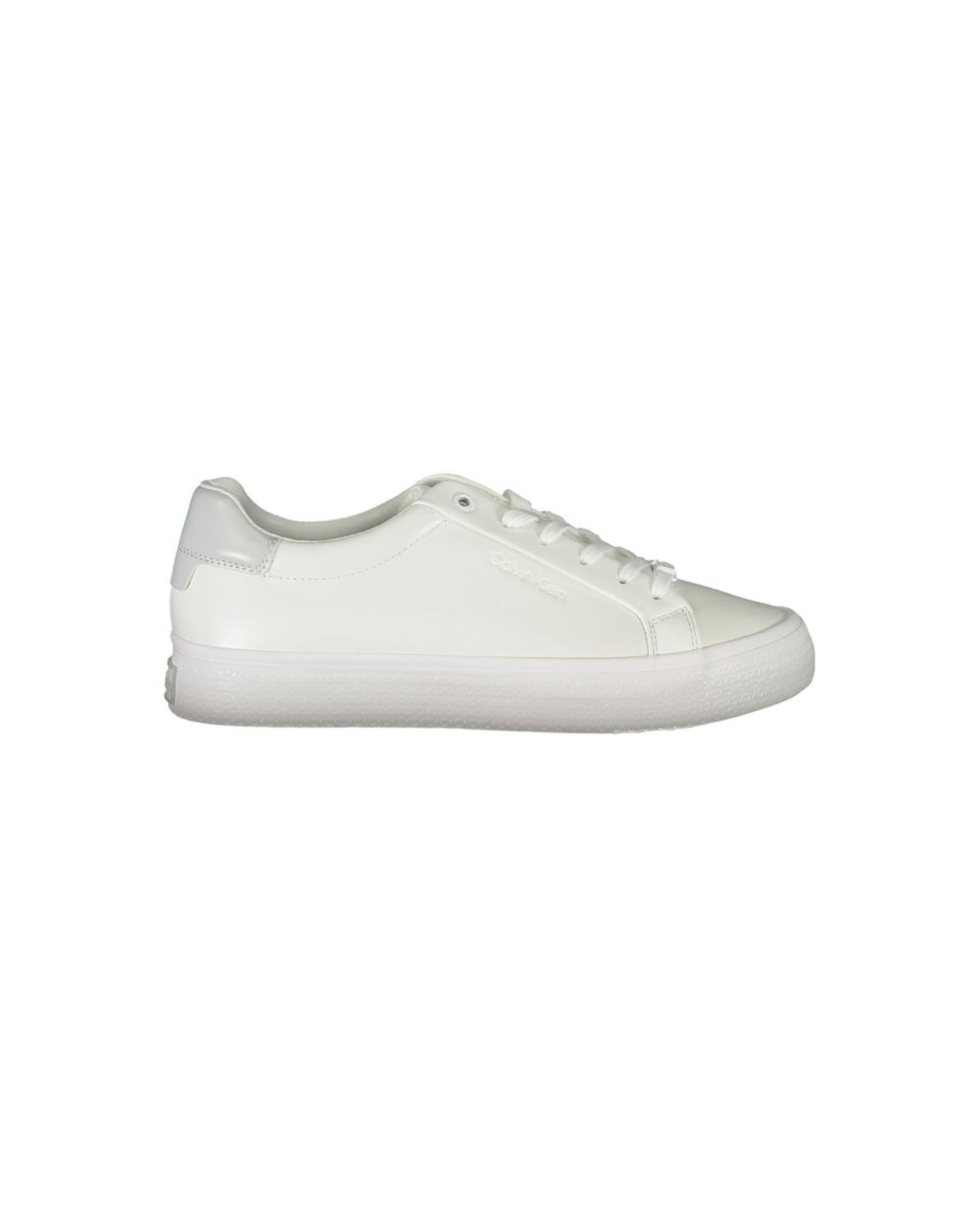 Calvin Klein Women's White Polyester Sneaker - 39 EU