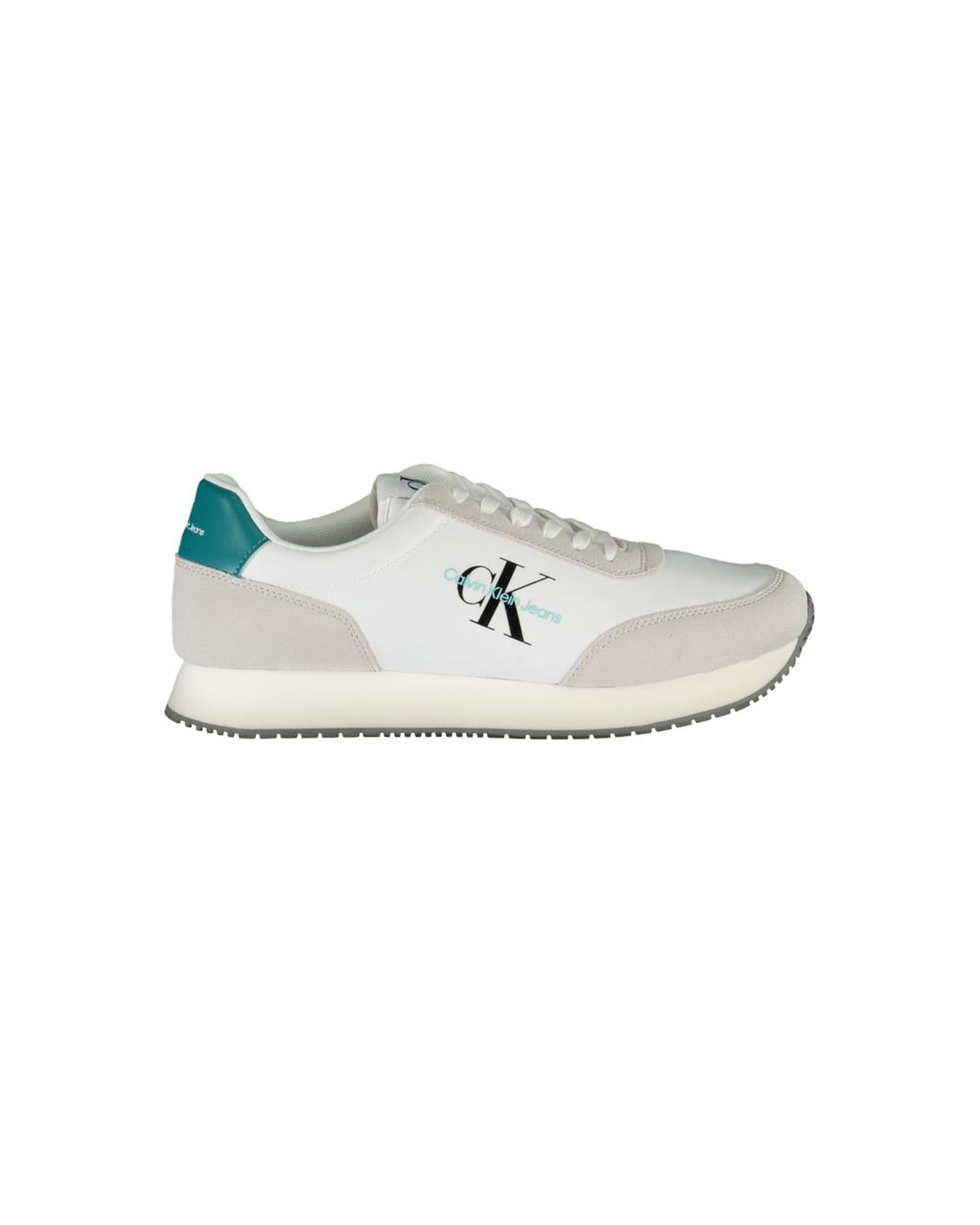 Calvin Klein Men's White Polyester Sneaker - 40 EU