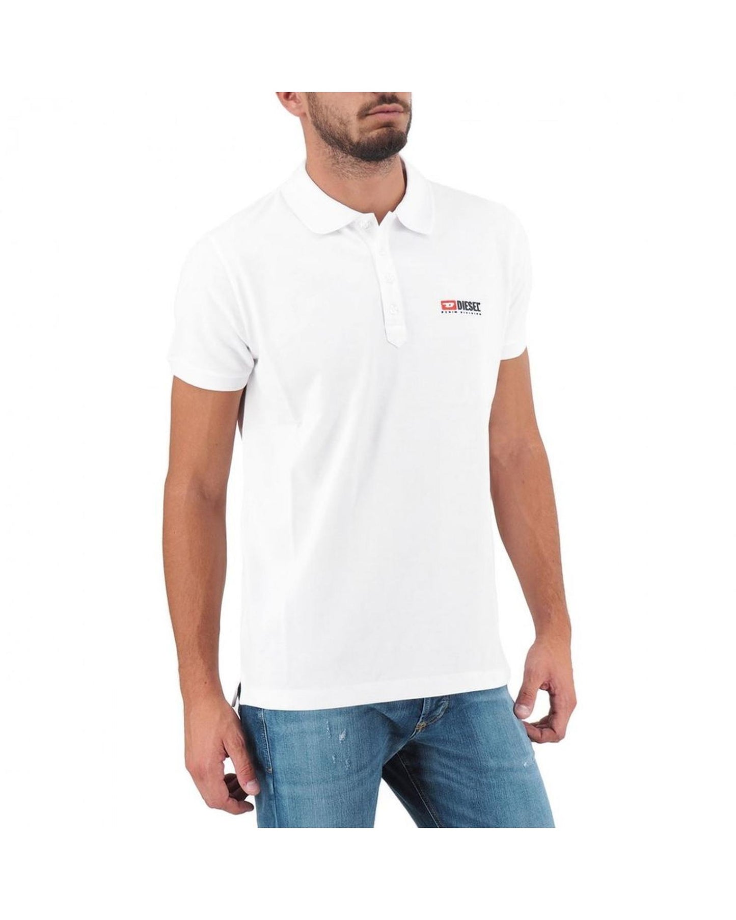 Diesel Men's White Cotton Polo Shirt - XL