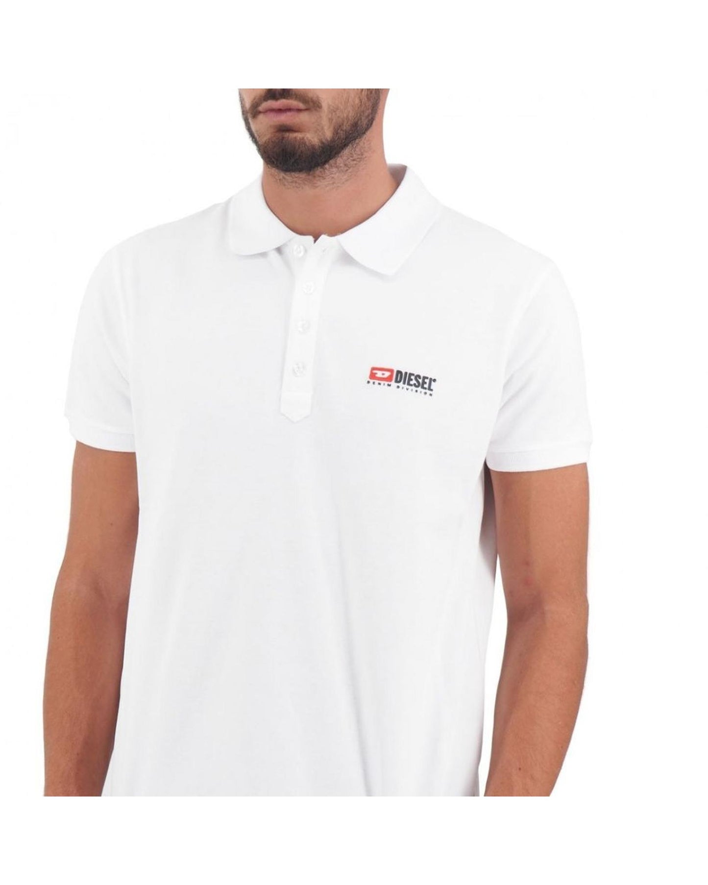 Diesel Men's White Cotton Polo Shirt - XL