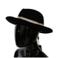 Dolce & Gabbana Women's Black Lapin Amor Gignit Wide Brim Panama Hat - 57 cm