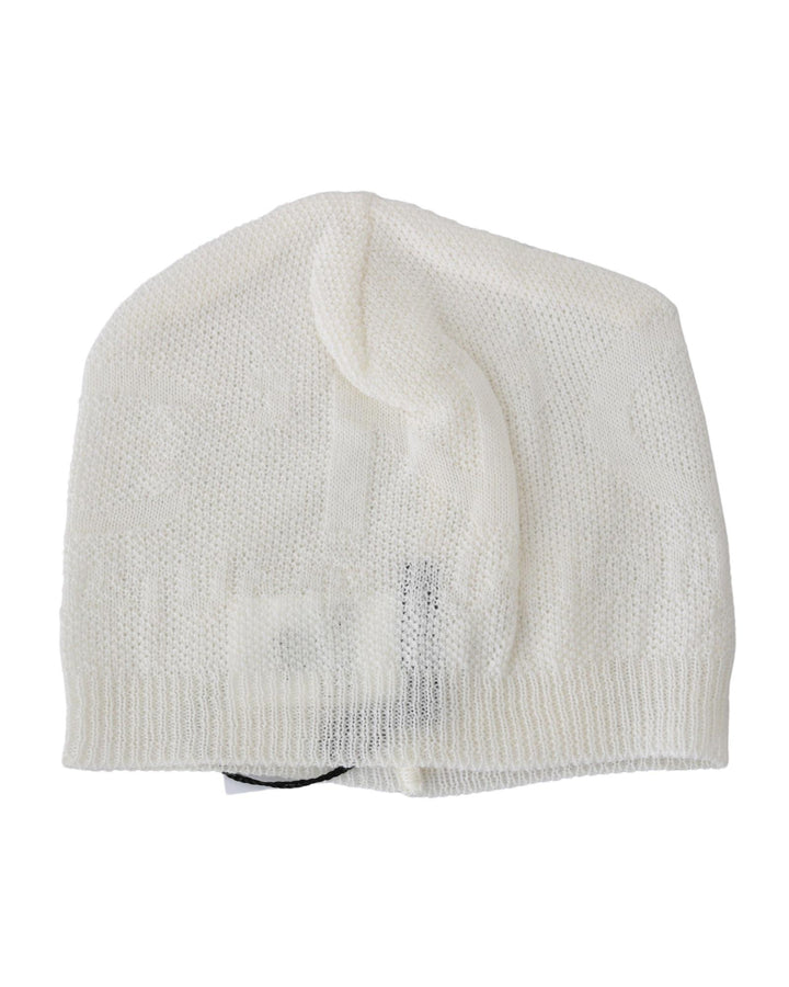 Costume National Men's Beanie White Wool Blend Branded Hat - One Size