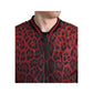 Dolce & Gabbana Men's Red Leopard Bomber Short Coat Jacket - 44 IT