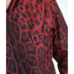 Dolce & Gabbana Men's Red Leopard Bomber Short Coat Jacket - 44 IT