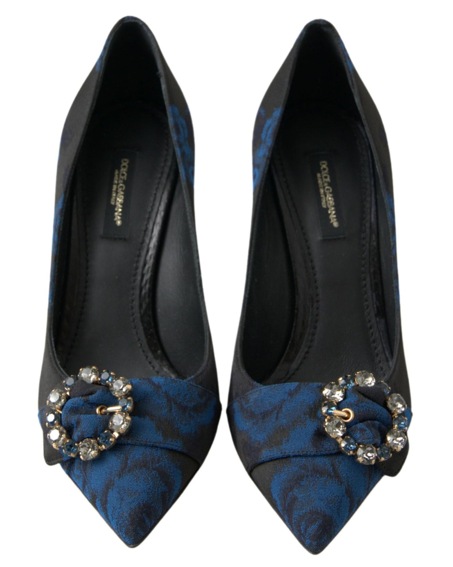 Dolce & Gabbana Women's Blue Floral Ayers Crystal Pumps Shoes - 38 EU