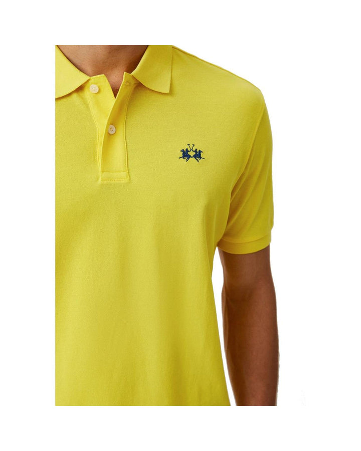 La Martina Men's Yellow Cotton Polo Shirt - 2XL