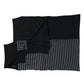 Dolce & Gabbana Men's Black Gray Stripe Wool Neck Wrap Shawl Scarf - One Size