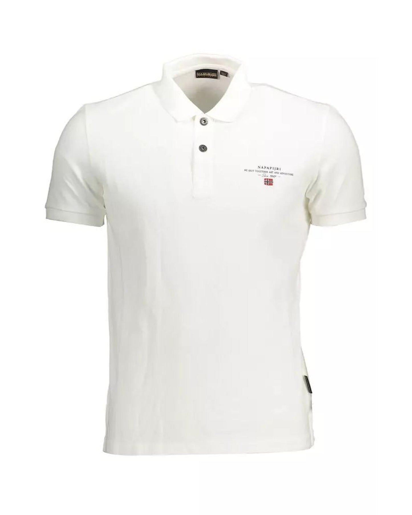 Napapijri Men's White Cotton Polo Shirt - 2XL