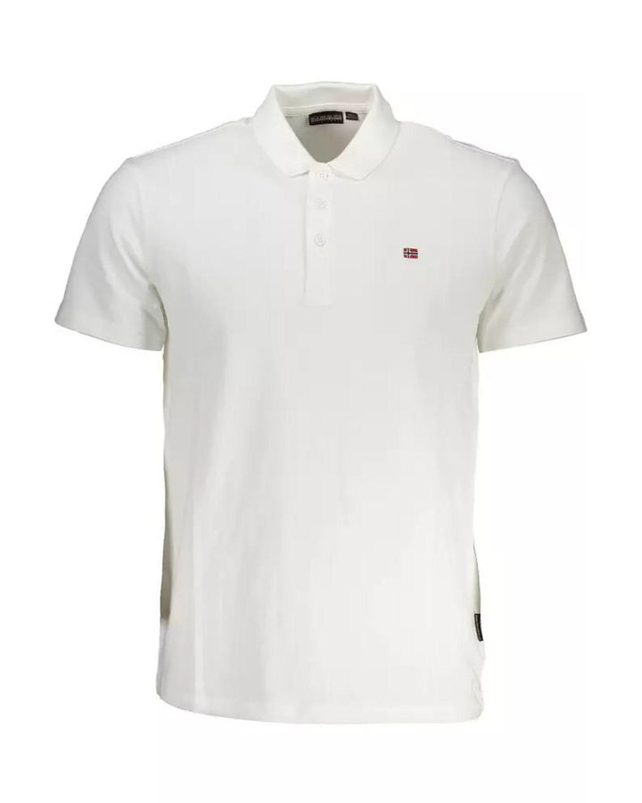 Napapijri Men's White Cotton Polo Shirt - M