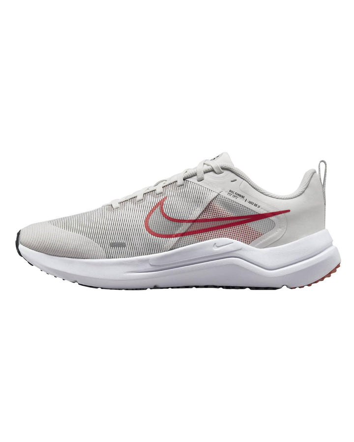 Nike Breathable Supportive Road Running Shoes in Platinum Tint White Light Crimson - 10 US