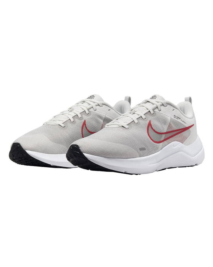 Nike Breathable Supportive Road Running Shoes in Platinum Tint White Light Crimson - 10 US