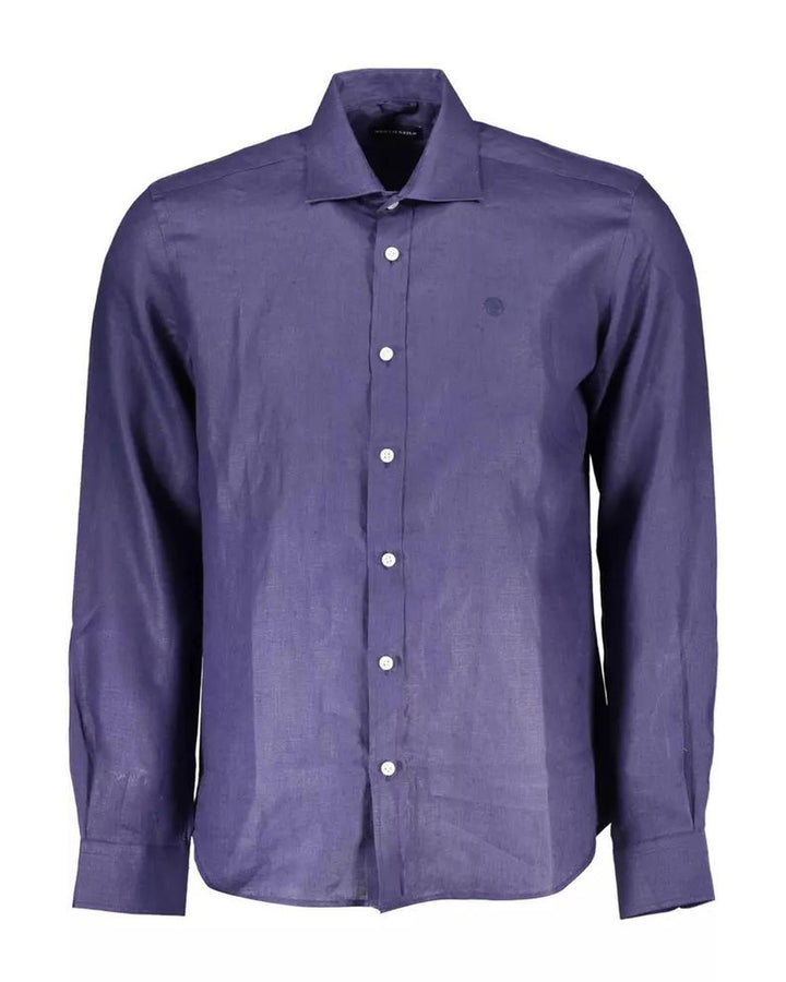 North Sails Men's Blue Linen Shirt - L