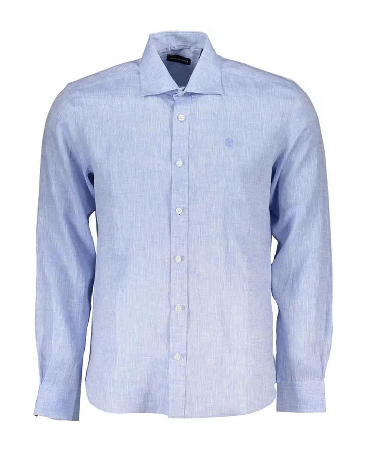 North Sails Men's Light Blue Linen Shirt - L