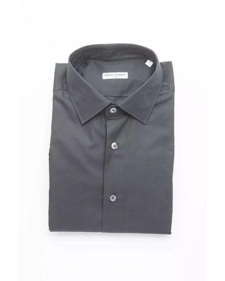 Robert Friedman Men's Black Cotton Shirt - L