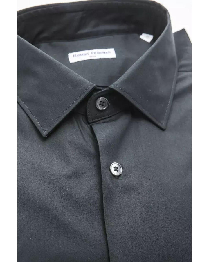 Robert Friedman Men's Black Cotton Shirt - L