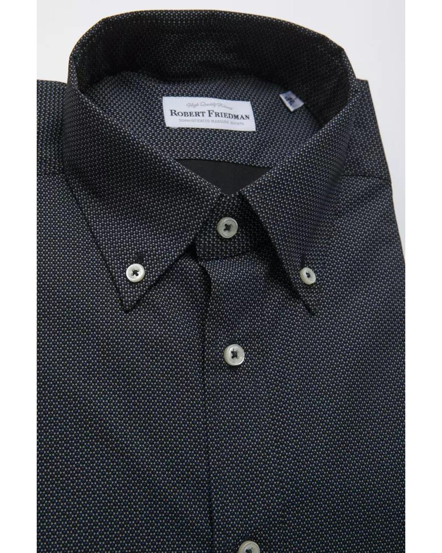 Robert Friedman Men's Black Cotton Shirt - L