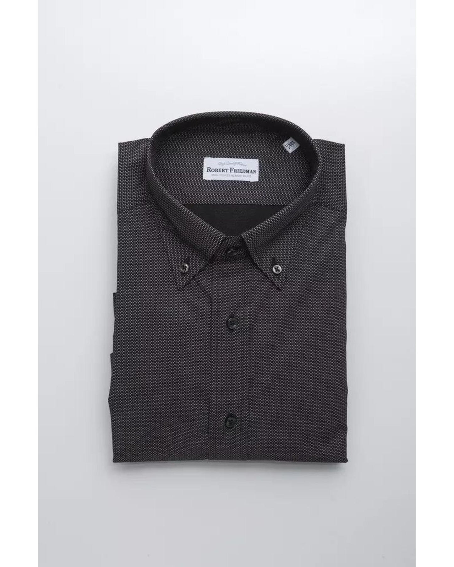 Robert Friedman Men's Black Cotton Shirt - XL