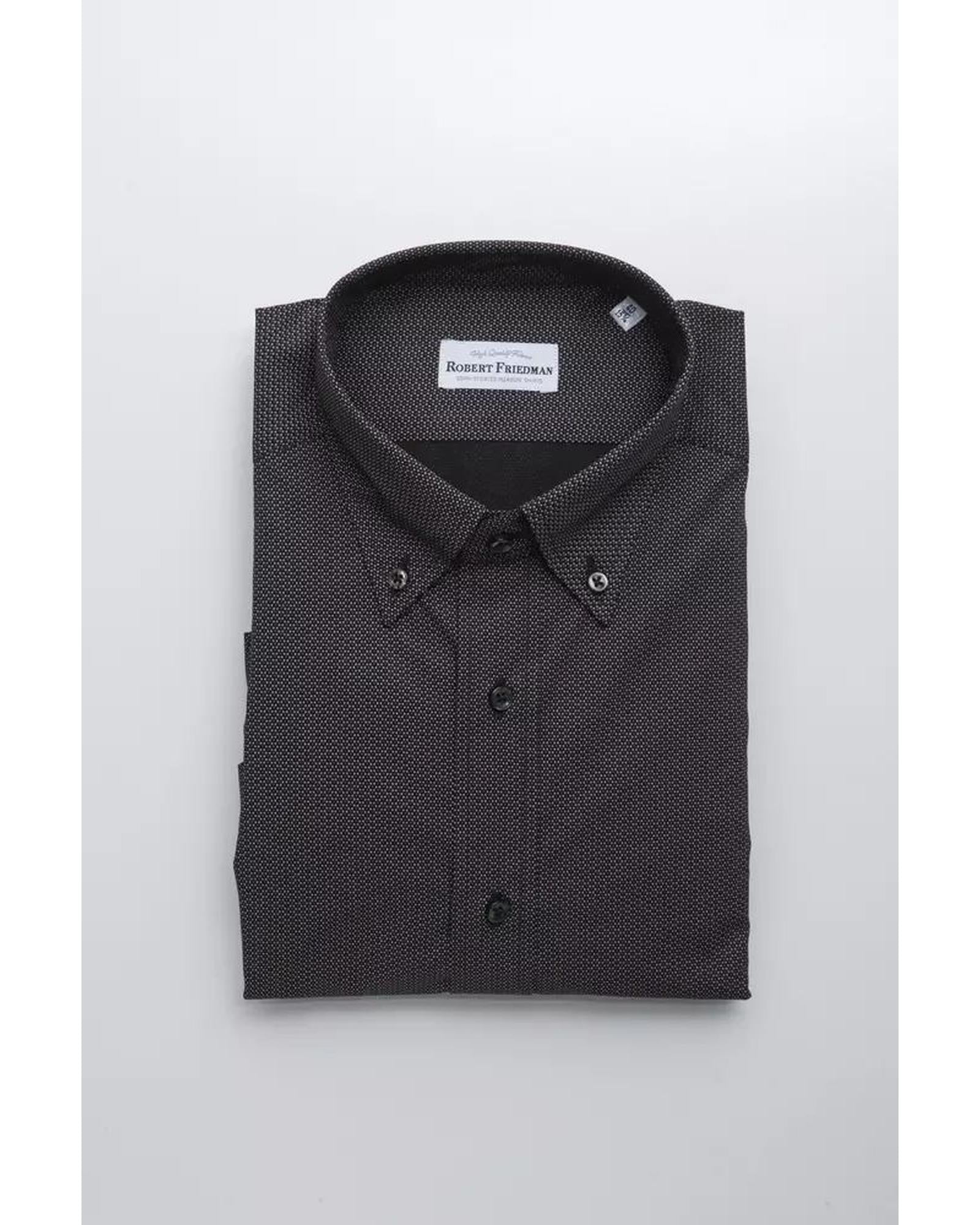 Robert Friedman Men's Black Cotton Shirt - XL