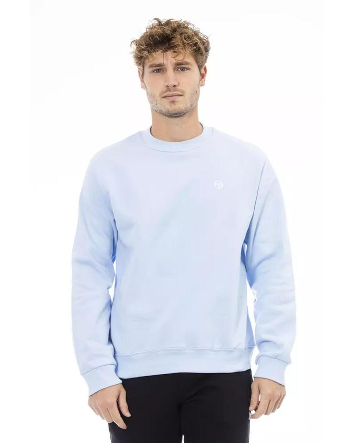 Sergio Tacchini Men's Light Blue Cotton Sweater - 4XL