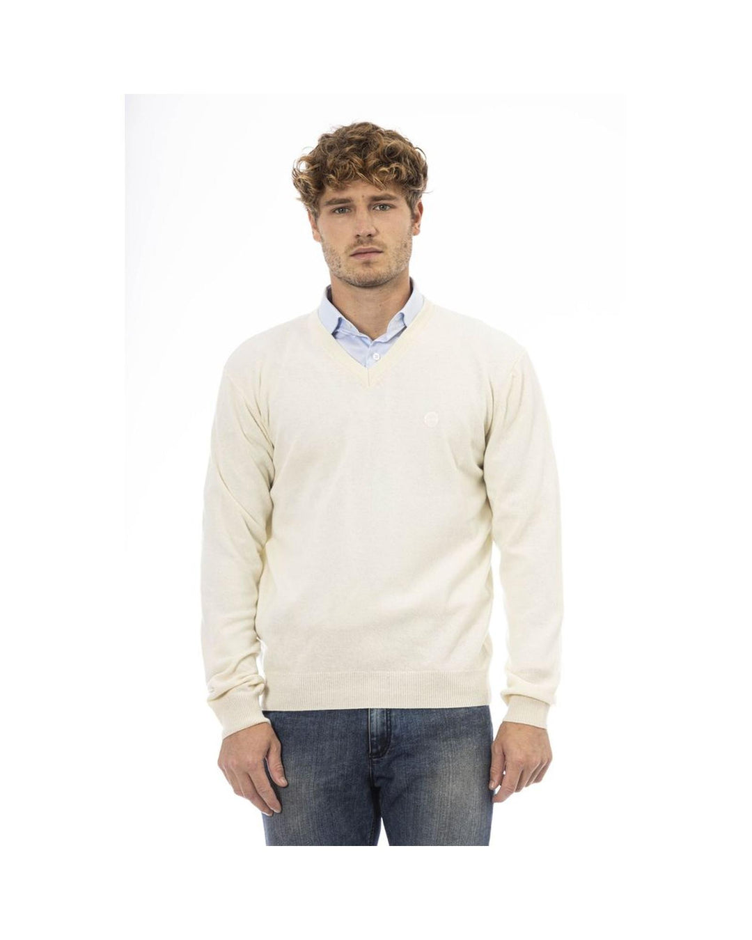 Sergio Tacchini Men's White Wool Sweater - L