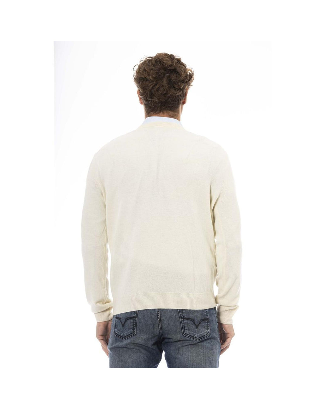 Sergio Tacchini Men's White Wool Sweater - S