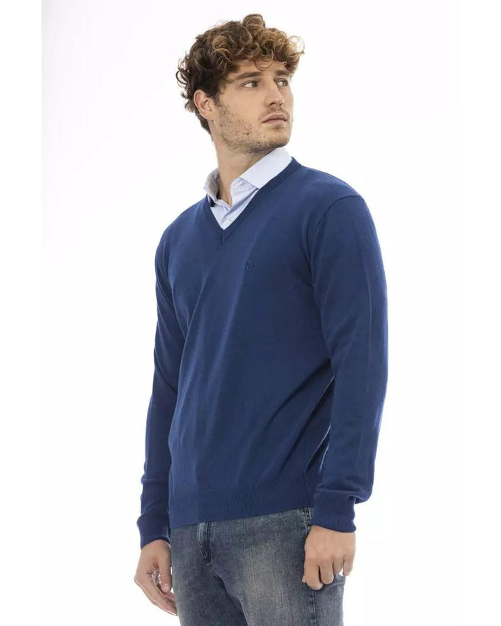 Sergio Tacchini Men's Blue Wool Sweater - S