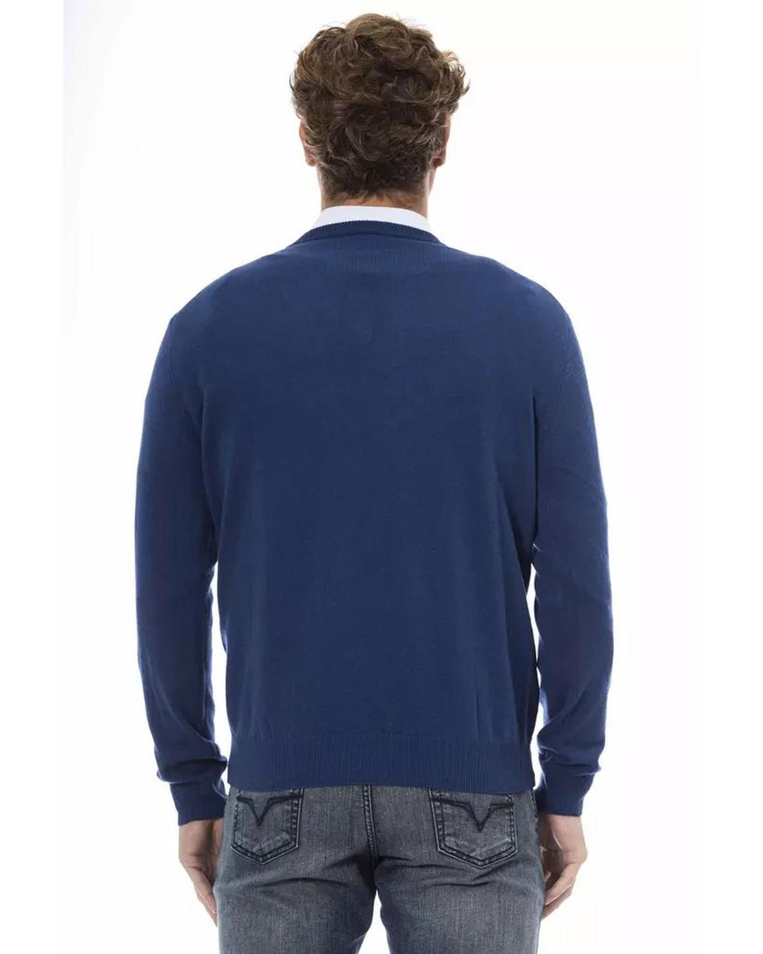 Sergio Tacchini Men's Blue Wool Sweater - S