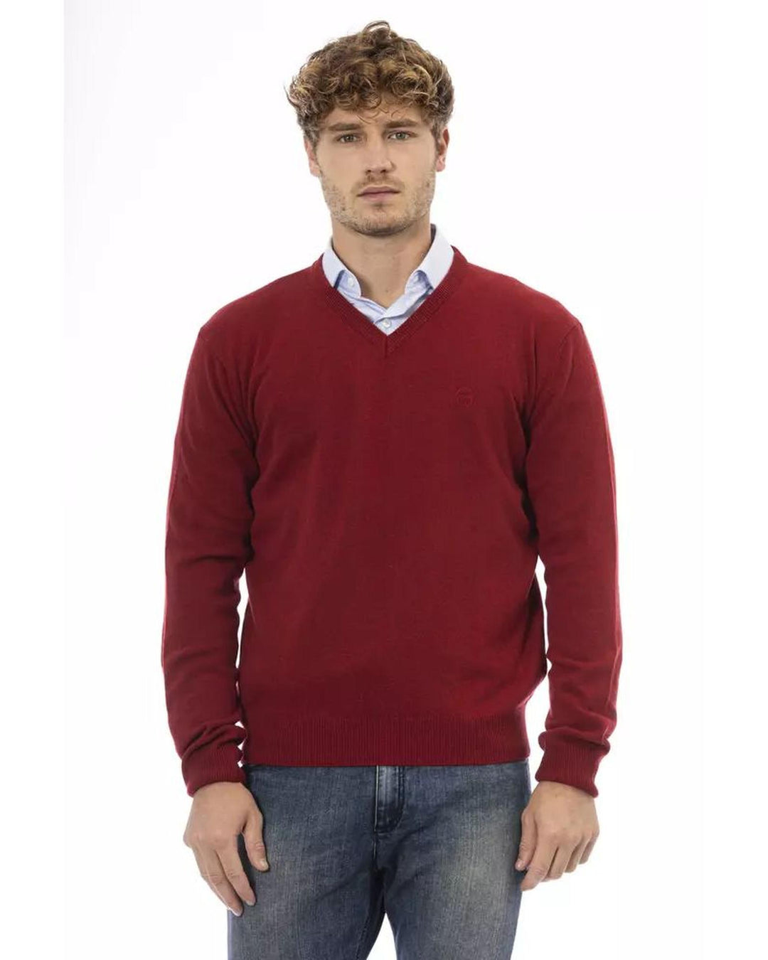 Sergio Tacchini Men's Red Wool Sweater - L