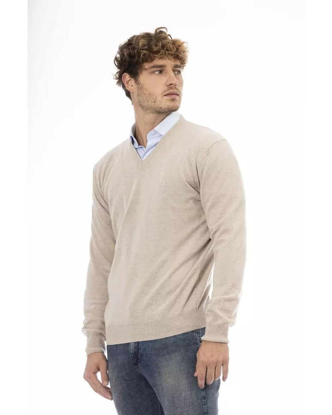 Sergio Tacchini Men's Beige Wool Sweater - M