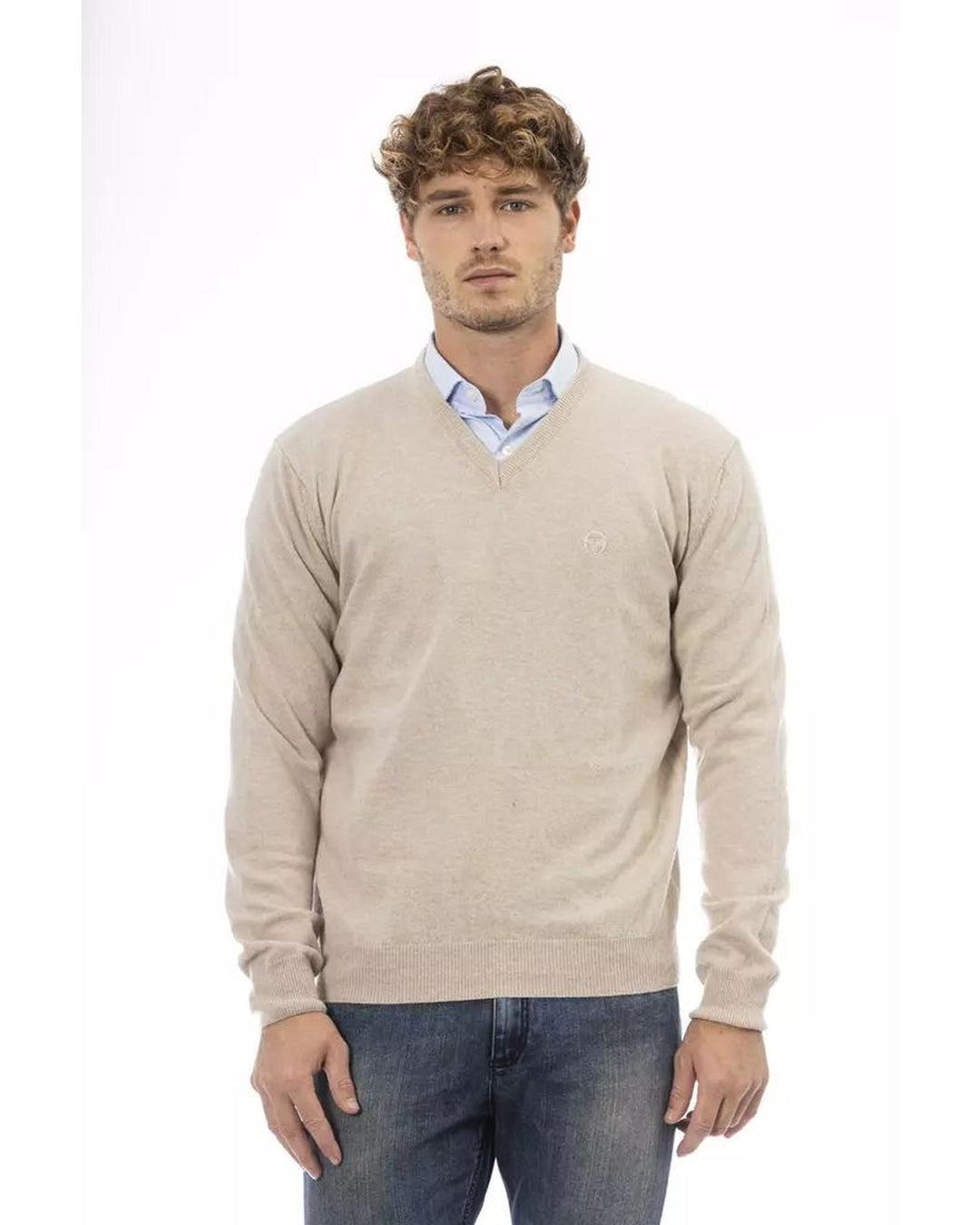 Sergio Tacchini Men's Beige Wool Sweater - S