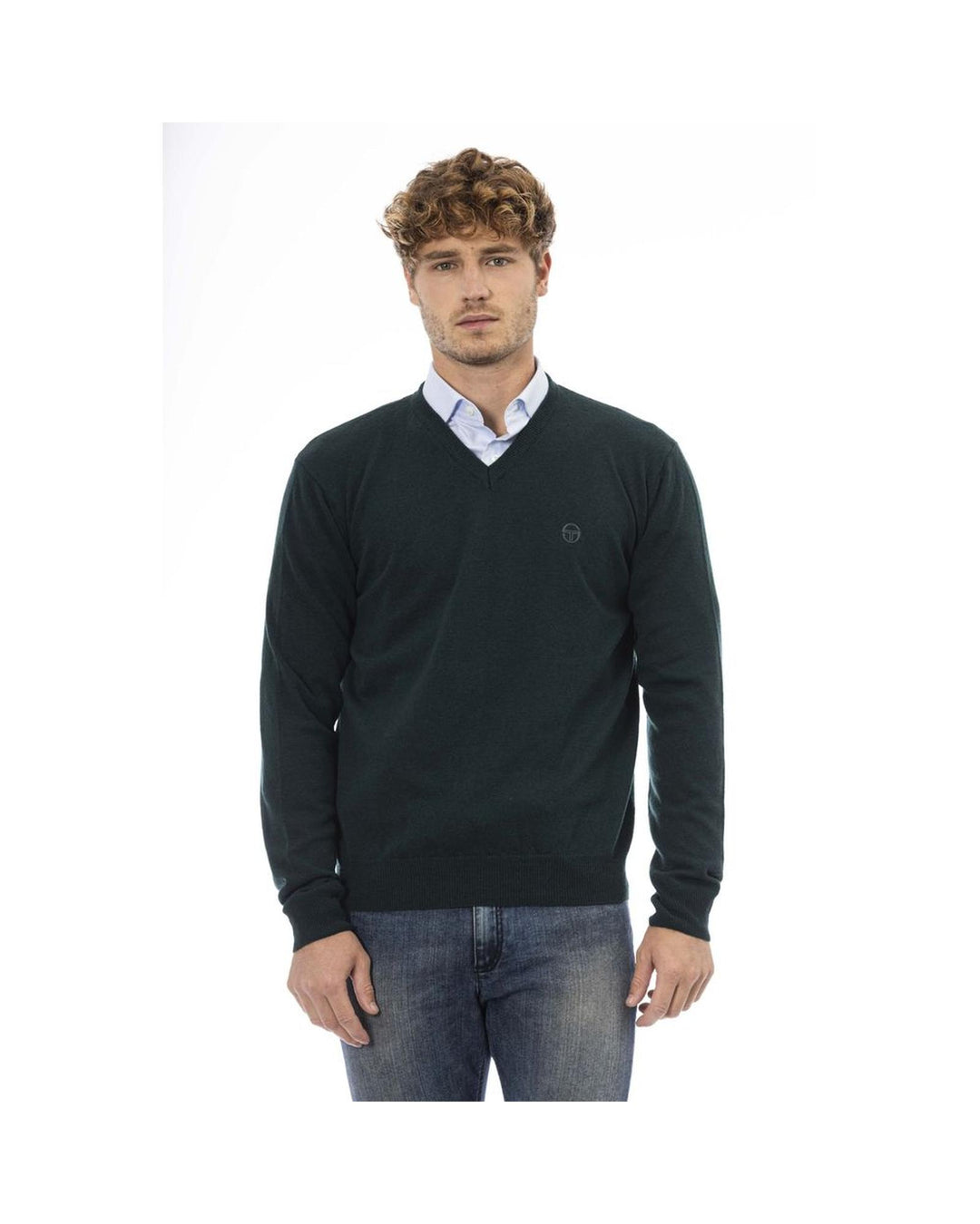 Sergio Tacchini Men's Green Wool Sweater - L