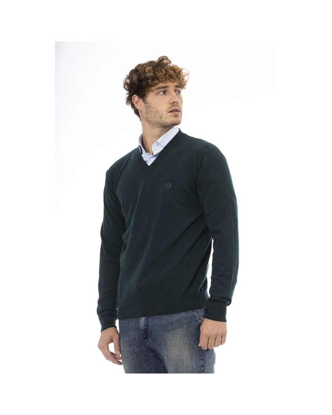 Sergio Tacchini Men's Green Wool Sweater - L