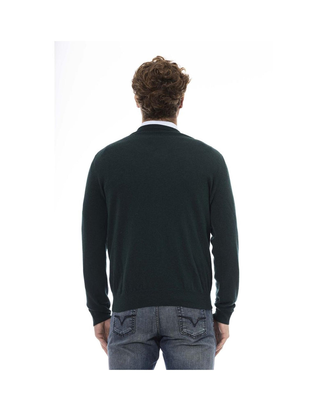 Sergio Tacchini Men's Green Wool Sweater - L