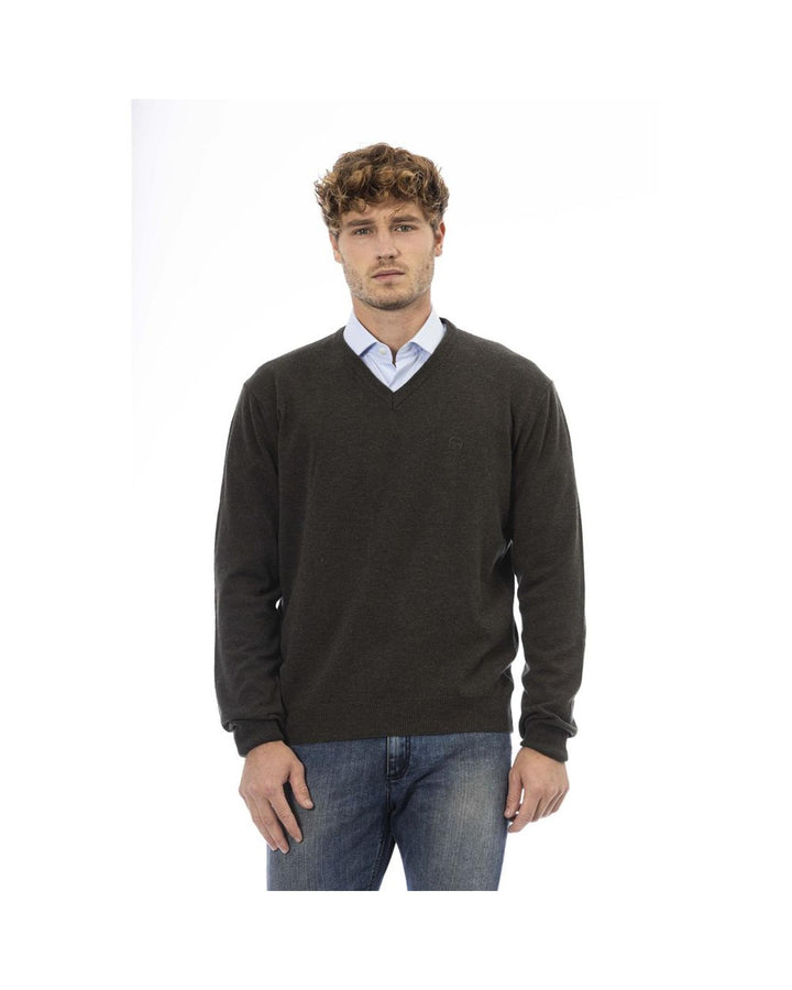 Sergio Tacchini Men's Green Wool Sweater - L