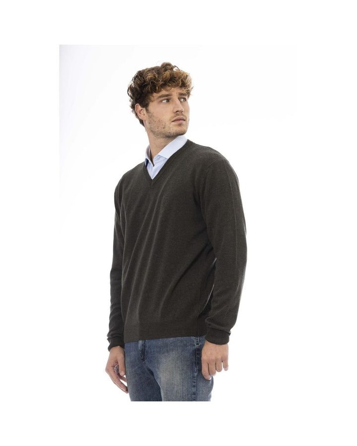 Sergio Tacchini Men's Green Wool Sweater - L