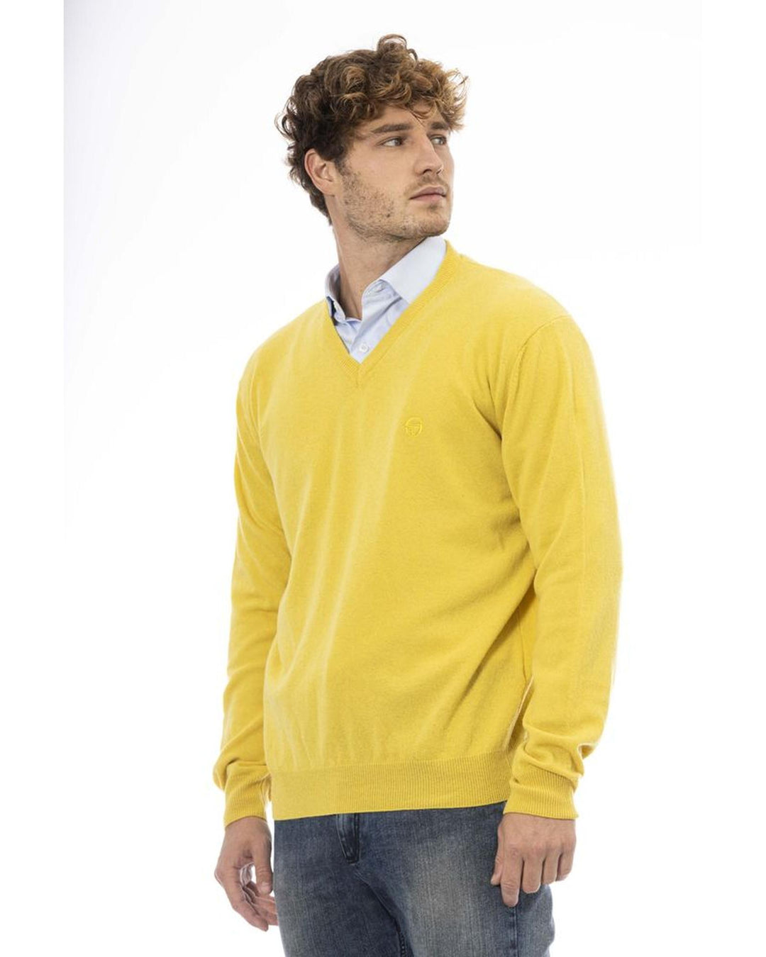 Sergio Tacchini Men's Yellow Wool Sweater - L