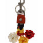 Dolce & Gabbana Women's Red White Raffia Leather Clasp Finder Keyring Keychain - One Size