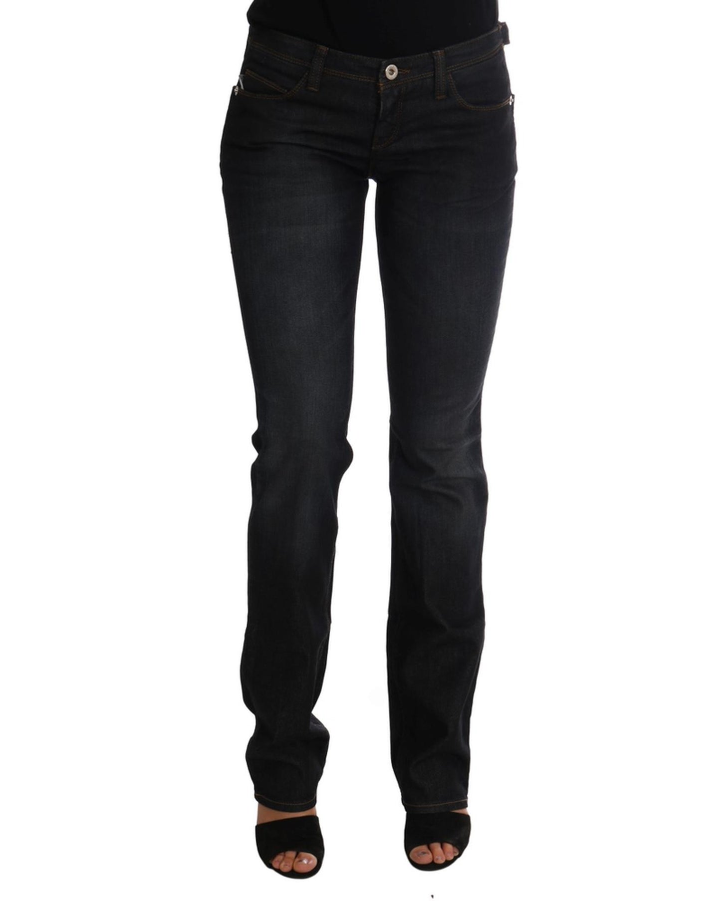 Costume National Women's Dark Blue Cotton Slim Fit Jeans - W26 US